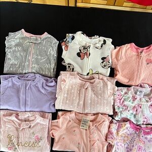 9 0-3 M Infant Girl and Pajama Sets